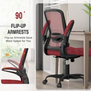 office chair ergonomic desk chair with adjustable lumbar support high back mesh computer chair with flip up armrests bif 2