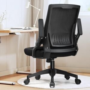 comhoma computer desk chair ergonomic office chair with flip up armrests foldable mesh task chair with wheels adaptive l