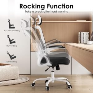 farini ergonomic office chair home office desk chair with headrest high back computer chair with flip up armrests and ad 3