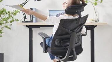 HOLLUDLE Ergonomic Office Chair Review 4 holludle ergonomic office chair with adaptive backrest high back computer desk chair with 4d armrests adjustable seat de 3