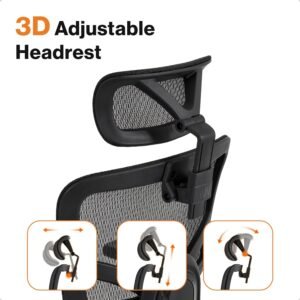 wellnew prestige ergonomic office chair height adjustable backrest lumbar support seat depth adjust 3d headrest 4d armre 3