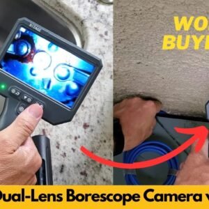 NIDAGE Dual Lens Borescope Camera with Light, 1920P HD Endoscope Inspection Camera