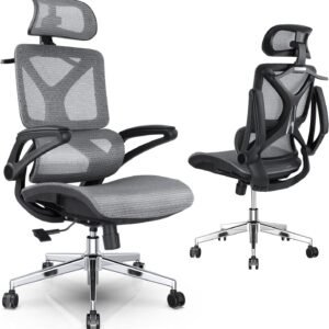 ergonomic office chair executive desk chair with flip up armrest lumbar support computer task chair with adjustable head