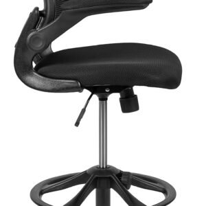 flash furniture kale mid back swivel office chair with adjustable foot ring lumbar support and seat height ergonomic mes 1