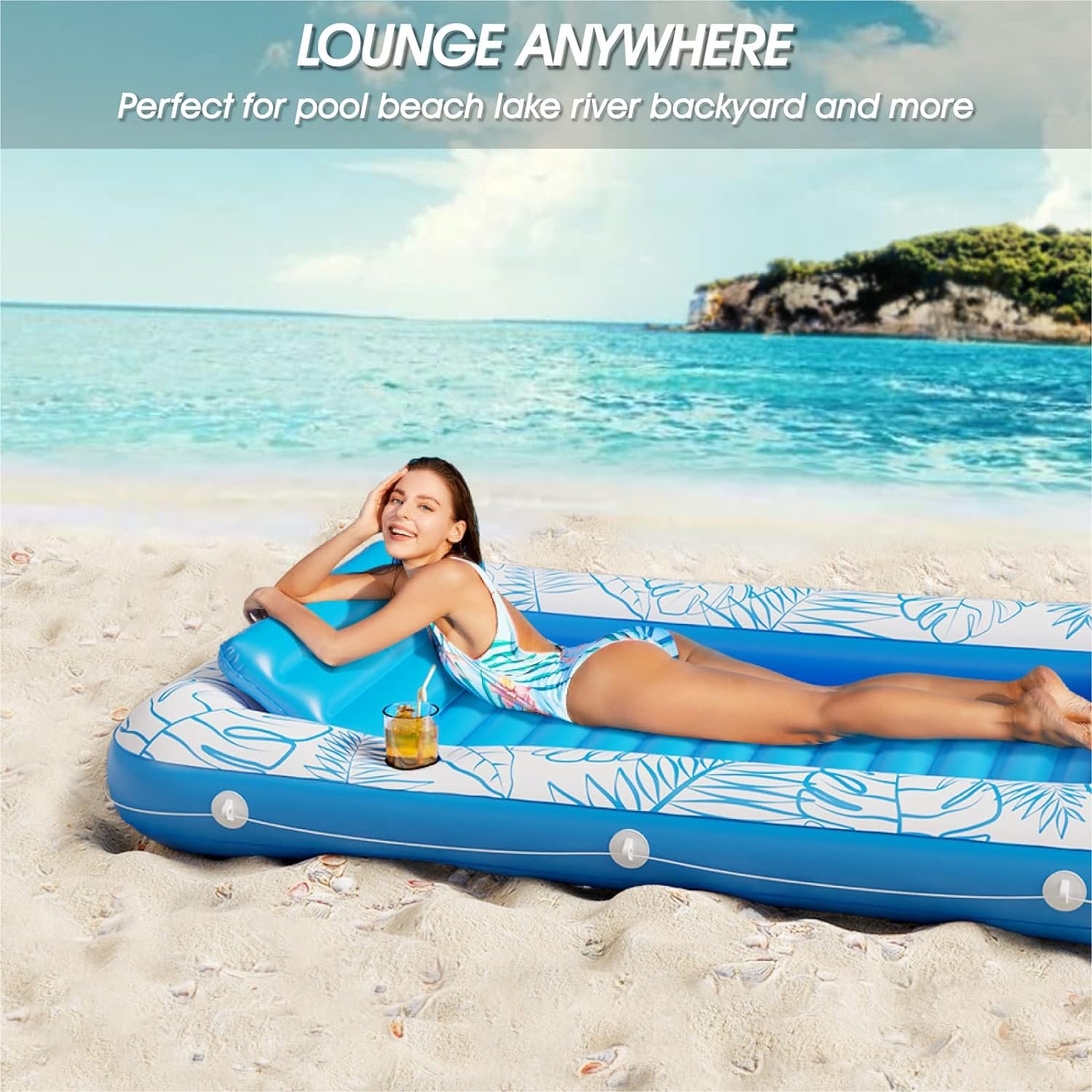 thumbnail image 2 of Iatable Pool Float Mat, IDeep 2 Pack Iatable Lounger Float With Headrest Raft Swimming Tanning Bed For Adult Pool Party Water Fun P 227101192 2 of 14
