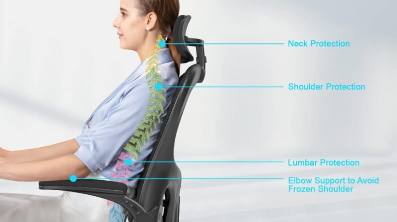 naspaluro ergonomic office chair high back computer chair with adjustable height headrest flip up arms and lumbar suppor 1