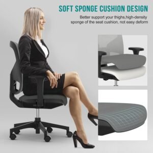 office desk chair ergonomic office chair with lumbar support comfortable seat and adjustable armrest swivel mesh compute 1