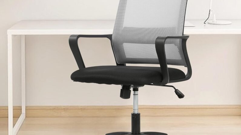 paylesshere office chair computer chair ergonomic mesh chair mid back home office swivel chair modern desk chair with wh 1