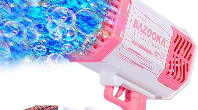 bubble machine gun 69 holes bubble gun with lights pink outdoor summer beach kids bubbles toys birthday wedding party fu