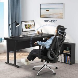 deli ergonomic office chair high back desk chair with adjustable lumbar support and headrest swivel computer task chair 1 1