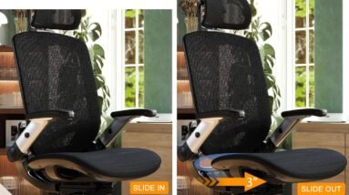 gabrylly ergonomic office mesh chair high back desk chair with sliding seat adjustable flip up armrest 2d headrest 4 gea 1