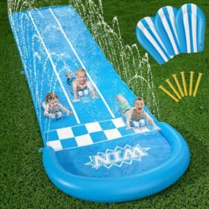 jasonwell slip and slide lawn toy lawn water slides summer slip waterslide for kids adults 20ft extra long with sprinkle