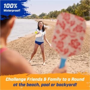 swimways hydro paddle pickleball set pickleball paddles and balls for pool lake and beach games outdoor toys for kids an 1