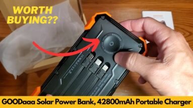 GOODaaa Solar Power Bank, 42800mAh Portable Charger Three USB Port 20W Fast Charging | Worth Buying?