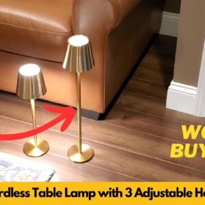 VARICART Cordless Table Lamp with 3 Adjustable Heights, Rechargeable Battery, Dimmer | Worth Buying?