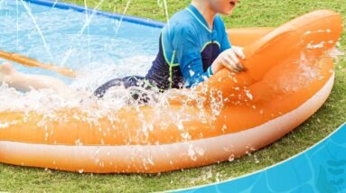 slip water and slide 15ft extra long lawn water slides for kids adults double lanes racing backyard summer sprinkler and 4