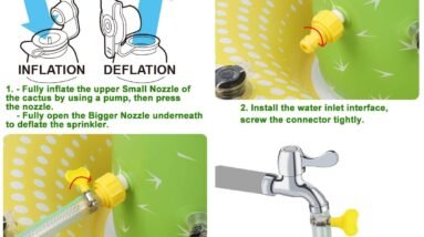 sprinkler for kids inflatable cactus water toys for boys girls summer outdoor game with 4 rings backyard water sprinkler 2