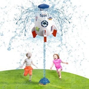 sprinkler rocket launcher outdoor water toys for kids rocket design water powered liftoff 9 16ft spin summer garden wate 4