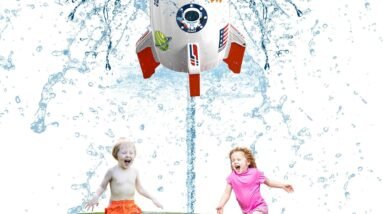 sprinkler rocket launcher outdoor water toys for kids rocket design water powered liftoff 9 16ft spin summer garden wate 4