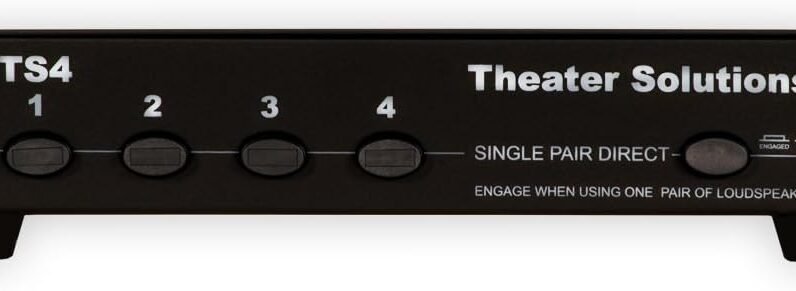 theater solutions ts4 four zone speaker selector box with ohm protection 4 pair speaker switcher black