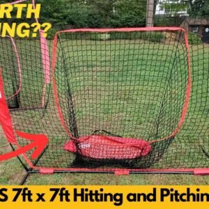 Worth It? ZELUS 7ft x 7ft Baseball Net, Softball Hitting and Pitching Net with Carry Bag, Stakes