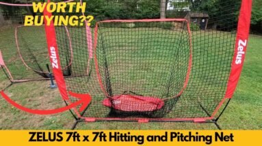 Worth It? ZELUS 7ft x 7ft Baseball Net, Softball Hitting and Pitching Net with Carry Bag, Stakes