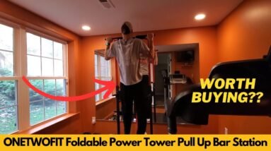 Worth It? ONETWOFIT Foldable Power Tower Pull Up Bar Station, Multi Function Adjustable Height