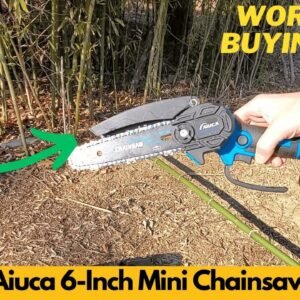 Aiuca 6 Inch Mini Chainsaw, Cordless Handheld Electric Chainsaw with 2x 24V Batteries - Worth It?