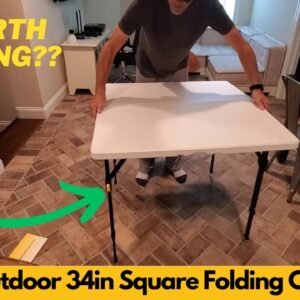 FanttikOutdoor 34in Square Folding Card Table, Two Heights Adjustable, Max Load 200 lbs - Worth It?