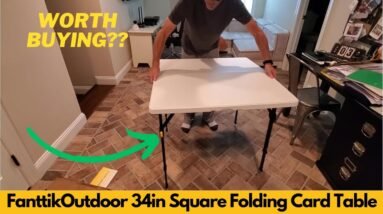 FanttikOutdoor 34in Square Folding Card Table, Two Heights Adjustable, Max Load 200 lbs - Worth It?