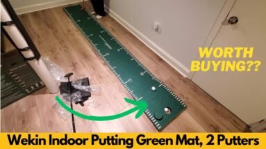 Wekin Indoor Putting Green Mat with 2 Putters, 2 Balls, 12 Hole Covers, Golf Training Mat, Worth It?