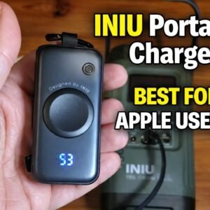 INIU 5000mAh Portable Charger with Built‑In USB‑C Cable – 20W PD for Apple Watch & iPhone