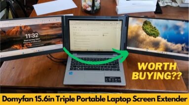Domyfan 15.6in Triple Portable Monitor Screen Extender Review – FHD 1080P IPS for Mac & Windows