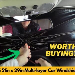 AMADAW XS 51in x 29in Multi-layer Heat Block Car Sun Shade Umbrella 2016 Jeep Compass Review & Demo