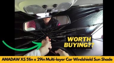 AMADAW XS 51in x 29in Multi-layer Heat Block Car Sun Shade Umbrella 2016 Jeep Compass Review & Demo
