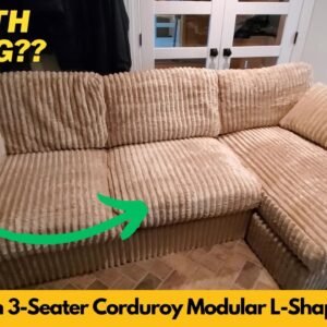 GOSUHI 113in 3-Seater Modular L-Shaped Corduroy Sectional Sofa Couch Review & Unboxing