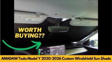 AMADAW Tesla Model Y 2020-2026 Custom Fit Windshield Sun Shade UV Heat Blocker Review & Unboxing