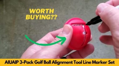 AIUAIP Golf Ball Alignment Tool Set 3-Pack Ball Marker with Alignment Line Review & Unboxing