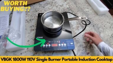 VBGK 110V Single Burner 1800W Portable Induction Cooktop Hot Plate Review & Unboxing