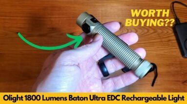 Olight Baton Ultra 1800 Lumens Small Pocket LED Flashlight Review & Unboxing (Olive Green)
