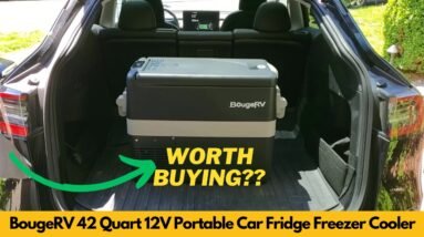 BougeRV 42 Quart 12V Portable Car Fridge Freezer 110V 240V AC Electric Cooler Review Unboxing