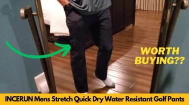 INCERUN Mens Stretch Quick Dry Water Resistant Lightweight 5 Pockets Golf Dress Pants Review