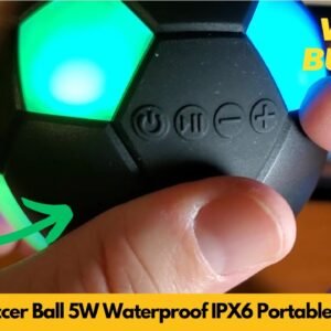 RZLCCL Soccer Ball Portable Wireless Speaker 5W IPX6 Waterproof LED Unboxing & Review