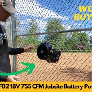 BougeRV F02 18V 144W 755 CFM Jobsite Battery Fan AC DC Dual Power LED Light Unboxing & Review