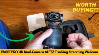 EMEET PIXY 4K Dual-Camera AI PTZ Camera with Tripod AI Tracking PDAF Sony Sensor Unboxing & Review