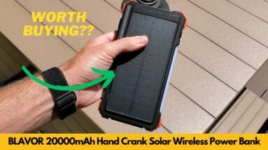 BLAVOR 20000mAh Hand Crank Solar Wireless Power Bank 20W Fast Charging Camping Light Review