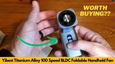 Yibest Titanium Alloy Handheld Fan 100 Speed BLDC 90 Degree Foldable Portable Fan Unboxing & Review