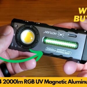 Hotligh 8324 Dual Power 2000 Lumens Magnetic LED Rechargeable EDC Flashlight Unboxing & Review