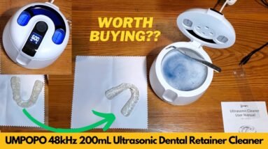 UMPOPO 48kHz 200mL Ultrasonic Retainer Cleaner Machine for Dentures Aligners Unboxing & Review
