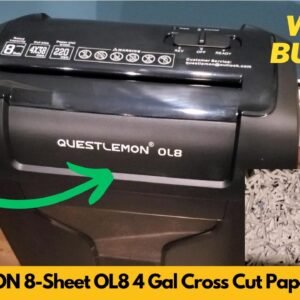 QUESTLEMON OL8 8-Sheet 4 Gal Cross Cut P-4 High Security Paper Shredder Unboxing & Review